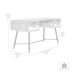 Bridges 24 in. Rectangular 2 Tone Grey Acacia 4-Drawer Writing Desk by Armen Living -Armen Living Online Shop two tone grey armen living writing desks lcbrdegr 76 1000