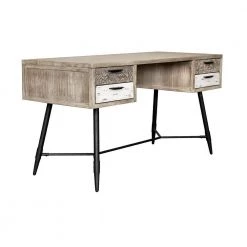 Bridges 24 in. Rectangular 2 Tone Grey Acacia 4-Drawer Writing Desk by Armen Living -Armen Living Online Shop two tone grey armen living writing desks lcbrdegr c3 1000