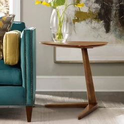 Bianka 19 in. W Walnut Veneer Tea Table by Armen Living -Armen Living Online Shop walnut armen living c tables lcbklawa 31 1000