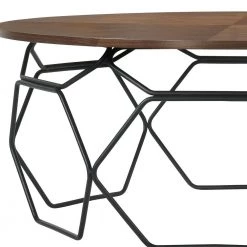 Cosmo Walnut Veneer Coffee Table with Black Metal Base by Armen Living 9 Cosmo Walnut Veneer Coffee Table with Black Metal Base by Armen Living -Armen Living Online Shop walnut armen living coffee tables lccocowa 1f 1000