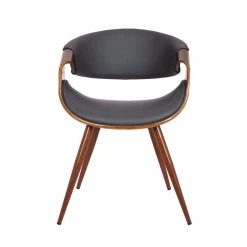 Butterfly Walnut and Gray Fabric Mid-Century Dining Chair by Armen Living -Armen Living Online Shop walnut armen living dining chairs lcbuchwagrey c3 1000