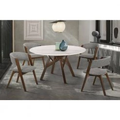 Venus Rowan 5-Piece Walnut Dining Set by Armen Living 19 Venus Rowan 5-Piece Walnut Dining Set by Armen Living -Armen Living Online Shop walnut armen living dining room sets setvediwa5a 31 1000