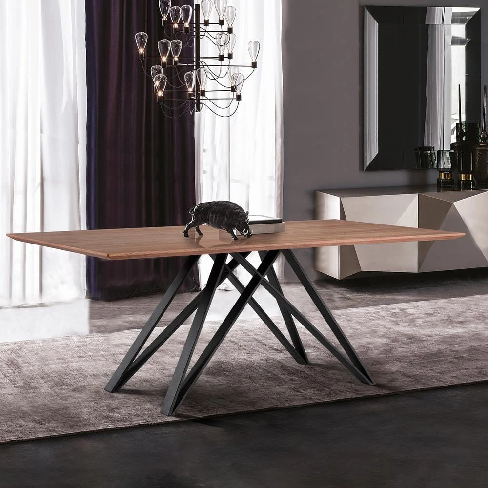 Modena Walnut Dining Table by Armen Living 10 Modena Walnut Dining Table by Armen Living - Image 8