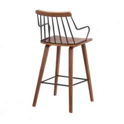 Micah Walnut and Metal Modern 26 in. Counter Height Bar Stool by Armen Living 13 Micah Walnut and Metal Modern 26 in. Counter Height Bar Stool by Armen Living -Armen Living Online Shop walnut black armen living bar stools lcmibawa26 1f 1000