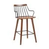 Micah Walnut and Metal Modern 26 in. Counter Height Bar Stool by Armen Living -Armen Living Online Shop walnut black armen living bar stools lcmibawa26 64 1000