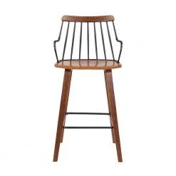 Micah Walnut and Metal Modern 26 in. Counter Height Bar Stool by Armen Living 12 Micah Walnut and Metal Modern 26 in. Counter Height Bar Stool by Armen Living -Armen Living Online Shop walnut black armen living bar stools lcmibawa26 c3 1000