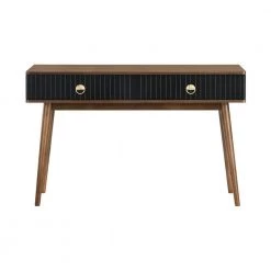 Amigo Black Veneer and Walnut Wood Console Table by Armen Living