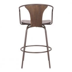 Payton Contemporary 30" Bar Height Bar Stool in Black Brushed Wood and Black Powder Coated Finish by Armen Living -Armen Living Online Shop walnut glazed brown armen living bar stools lcpybawbbl30 44 1000