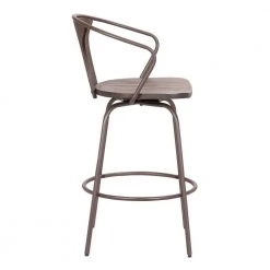 Payton Contemporary 30" Bar Height Bar Stool in Black Brushed Wood and Black Powder Coated Finish by Armen Living -Armen Living Online Shop walnut glazed brown armen living bar stools lcpybawbbl30 4f 1000