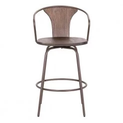 Payton Contemporary 30" Bar Height Bar Stool in Black Brushed Wood and Black Powder Coated Finish by Armen Living -Armen Living Online Shop walnut glazed brown armen living bar stools lcpybawbbl30 c3 1000