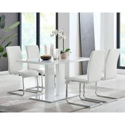 Amanda 5-Piece White Rectangular Dining Set by Armen Living -Armen Living Online Shop white armen living dining room sets setamdi5wh 31 1000
