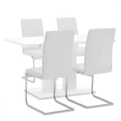 Amanda 5-Piece White Rectangular Dining Set by Armen Living
