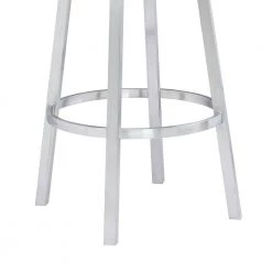 Rayner Contemporary 26 in. Counter Height in Brushed Stainless Steel Finish and White Faux Leather Bar Stool by Armen Living 16 Rayner Contemporary 26 in. Counter Height in Brushed Stainless Steel Finish and White Faux Leather Bar Stool by Armen Living -Armen Living Online Shop white brushed stainless steel armen living bar stools 721535738212 fa 1000