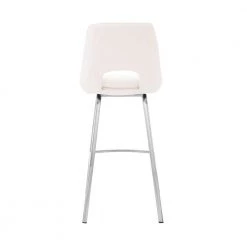 Carise 41 in. Product Height White/Brushed Stainless Steel Faux Leather and High Back Swivel 30" Bar Stool by Armen Living 17 Carise 41 in. Product Height White/Brushed Stainless Steel Faux Leather and High Back Swivel 30" Bar Stool by Armen Living -Armen Living Online Shop white stainless steel armen living bar stools lccababswh30 1f 1000