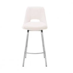 Carise 41 in. Product Height White/Brushed Stainless Steel Faux Leather and High Back Swivel 30" Bar Stool by Armen Living 15 Carise 41 in. Product Height White/Brushed Stainless Steel Faux Leather and High Back Swivel 30" Bar Stool by Armen Living -Armen Living Online Shop white stainless steel armen living bar stools lccababswh30 c3 1000